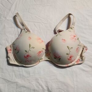 PINK Wear Everywhere Push Up 34DD Bra Front Close Floral Victoria's Secret